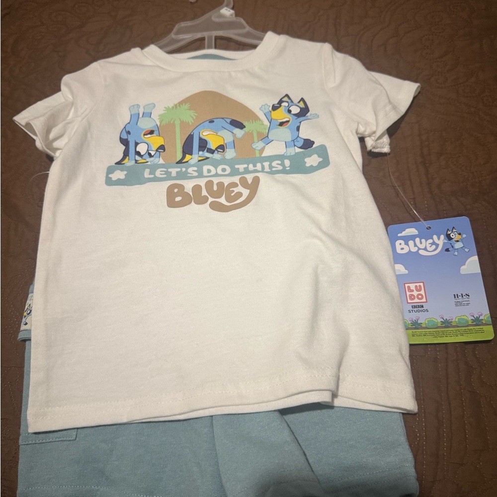 Target Bluey Kids Matching Set - White and Blue